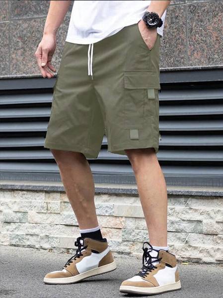 Pitzz Solid Men Green Cargo Shorts