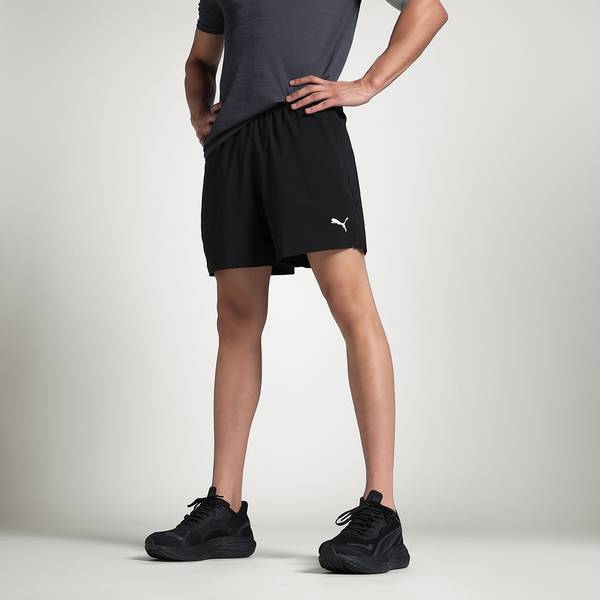 PUMA Solid Men Black Sports Shorts