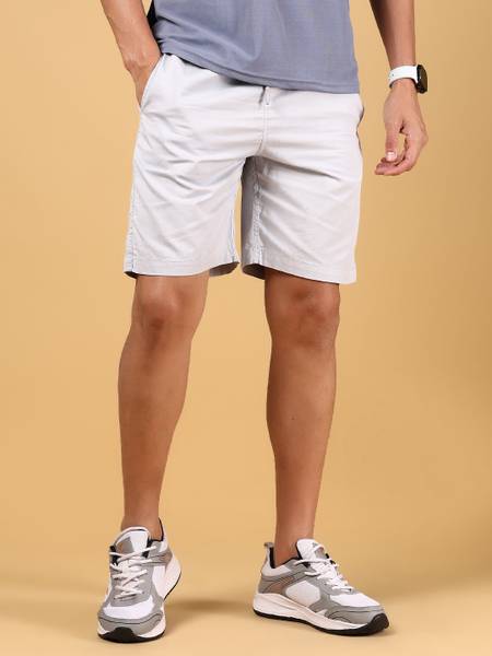 V-MART Solid Men Grey Chino Shorts