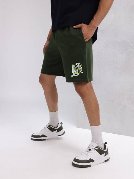 HRX by Hrithik Roshan Solid Men Green Regular Shorts