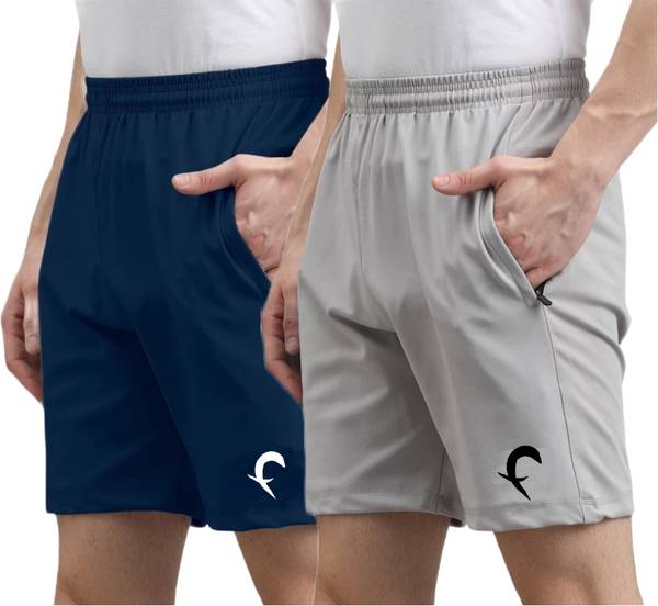 Flicfol Solid Men Multicolor Sports Shorts, Basic Shorts, Regular Shorts