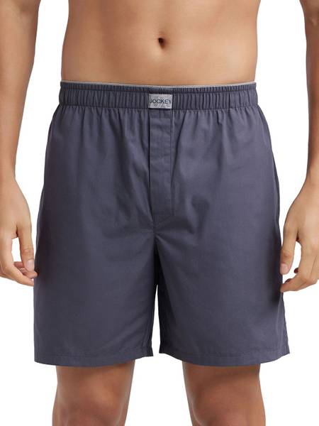 JOCKEY Solid Men Grey Boxer Shorts