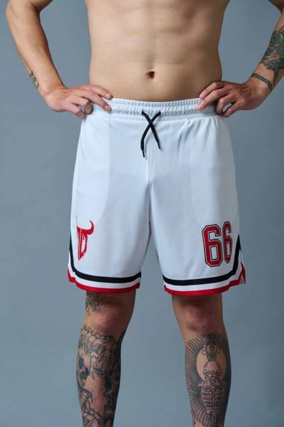 Go Devil Solid Men White Sports Shorts