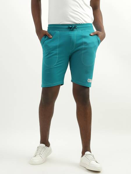 United Colors of Benetton Solid Men Blue Basic Shorts