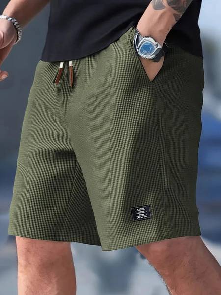sti Solid Men Green Regular Shorts