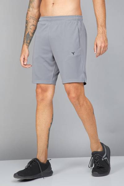 TECHNOSPORT Solid Men Grey Sports Shorts