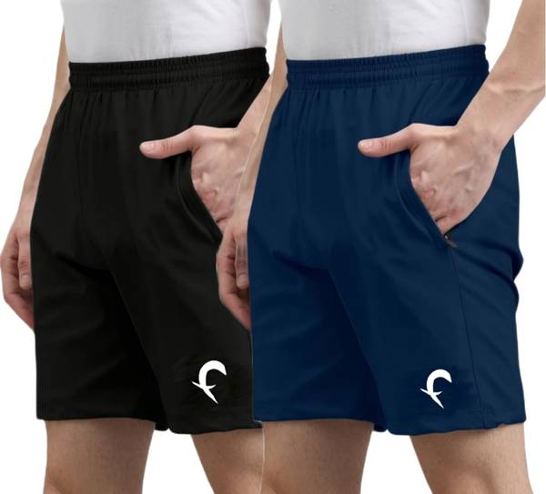 Flicfol Solid Men Multicolor Sports Shorts, Basic Shorts, Regular Shorts