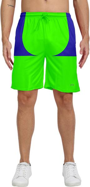FTX Color Block Men Green Sports Shorts