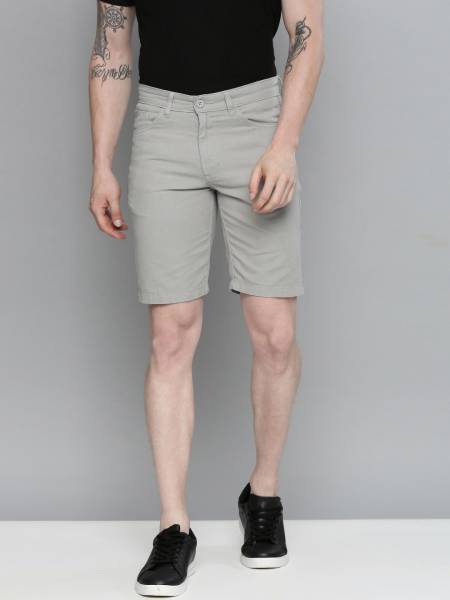 The Indian Garage Co. Solid Men Grey Chino Shorts