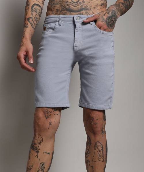 CAMPUS SUTRA Solid Men Denim Blue Denim Shorts