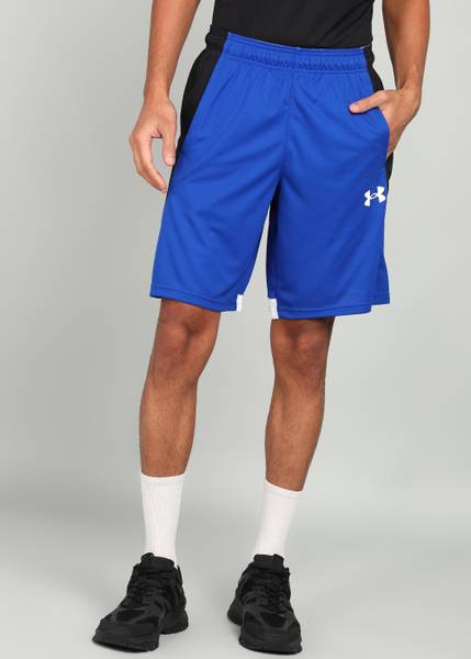 UNDER ARMOUR Color Block Men Blue Sports Shorts
