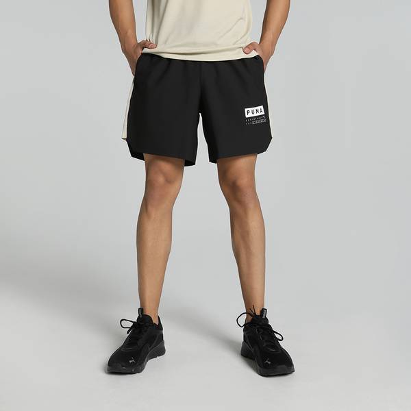 PUMA Solid Men Black Regular Shorts
