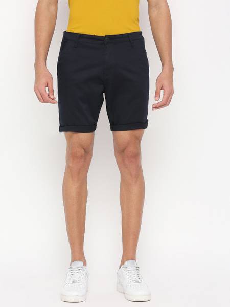 bEEVEE Solid Men Dark Blue Casual Shorts