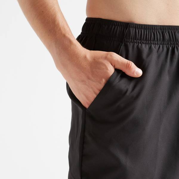 Domyos By Decathlon Solid Men Black Sports Shorts