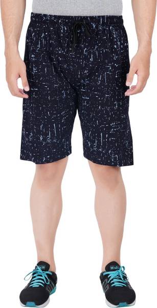 FEEL TRACK Printed Men Dark Blue Bermuda Shorts, Regular Shorts, Basic Shorts