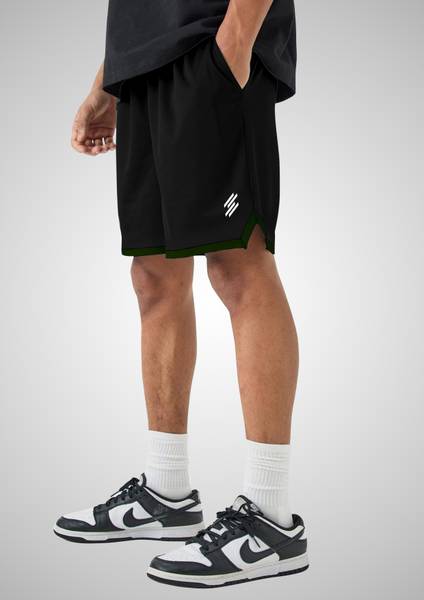 FTX Solid Men Black Sports Shorts