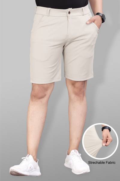 solidplay Solid Men Beige Casual Shorts