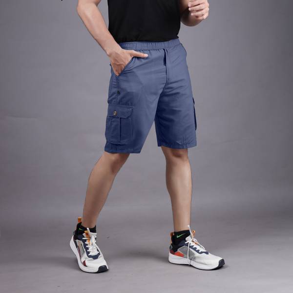 HARICREATION Solid Men Blue Cargo Shorts