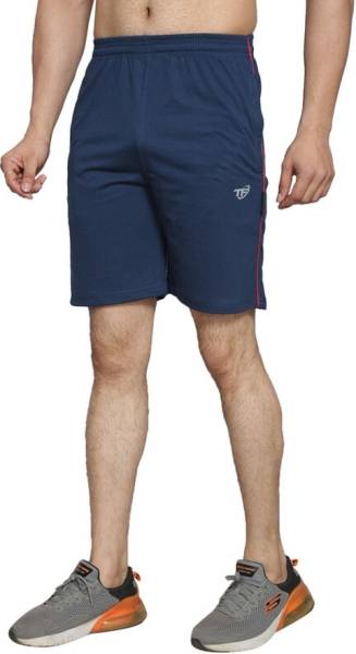 Texfro Solid Men Reversible Blue Casual Shorts