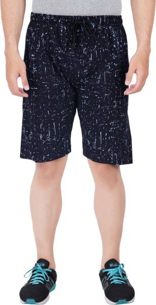 FEEL TRACK Printed Men Dark Blue Regular Shorts