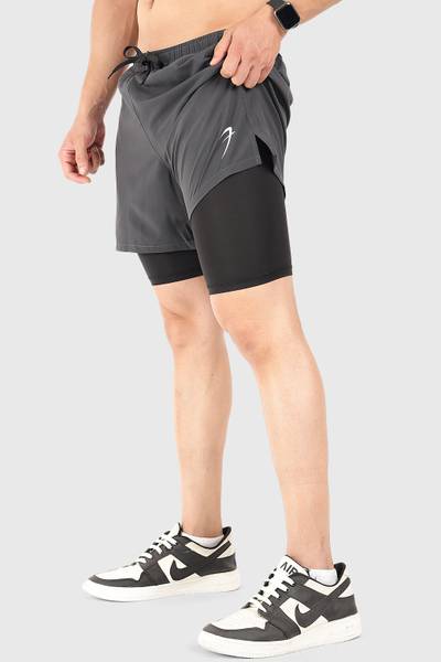 FuaarK Solid Men Grey Sports Shorts