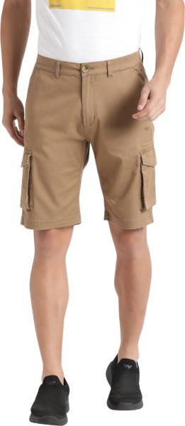 Wildcraft Solid Men Khaki Cargo Shorts