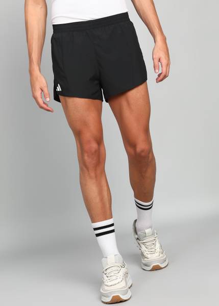 ADIDAS Solid Men Black Running Shorts
