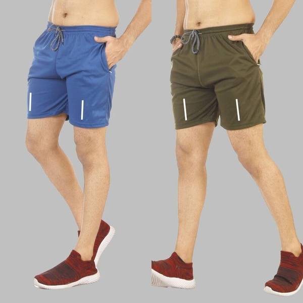 PG PENGUINE Solid Men Multicolor Regular Shorts