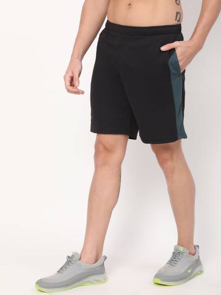 DIDA Solid Men Black Sports Shorts