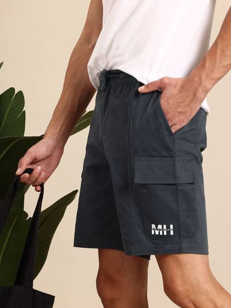Mast & Harbour Solid Men Black Cargo Shorts