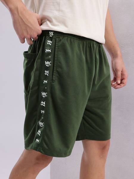 HRX by Hrithik Roshan Solid Men Green Regular Shorts