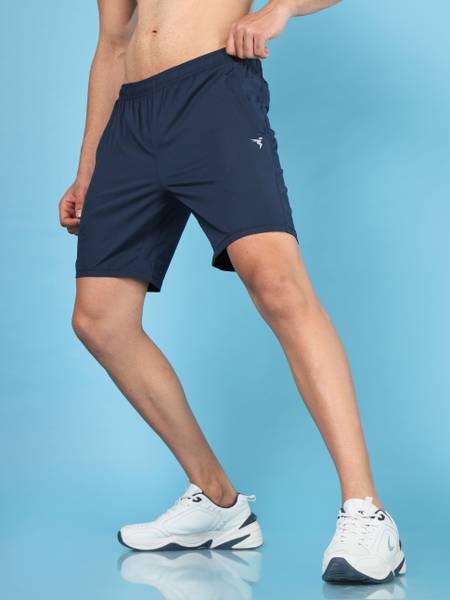 TECHNOSPORT Solid Men Blue Sports Shorts