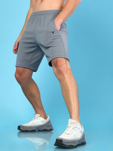 TECHNOSPORT Solid Men Grey Sports Shorts
