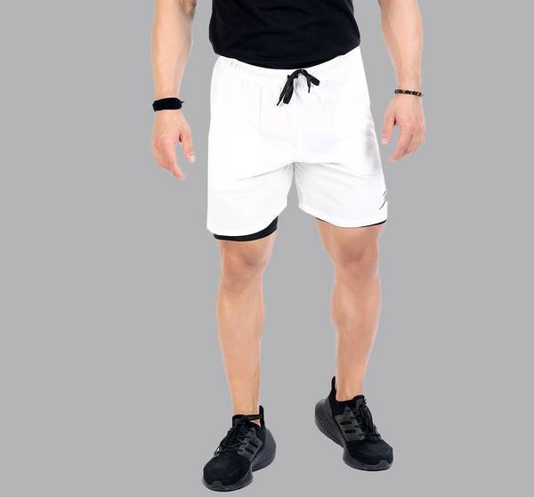 FuaarK Solid Men White Sports Shorts