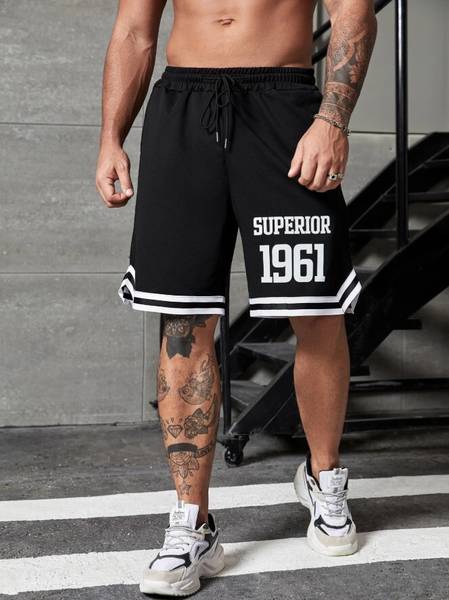 KG3 Printed Men Black Sports Shorts
