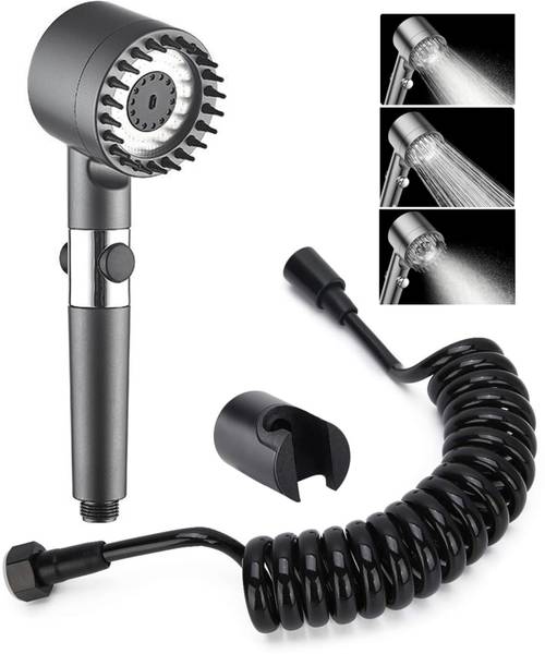 Fossa Snow Hand Shower with Filter, 3+1 Jet Types with Stop Function Grey Shower Head