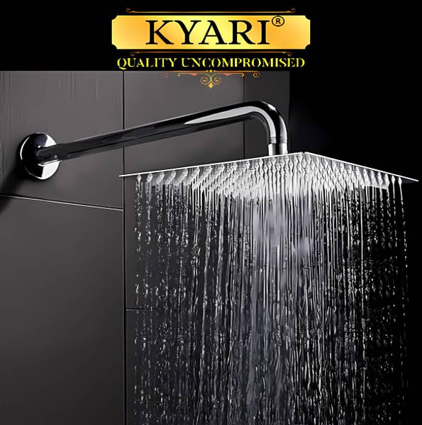 Kyari - PREMIUM 12 X 12 Ultra Slim LUX Shower + EXTRA Heavy Arm Shower Complete Set Shower Head