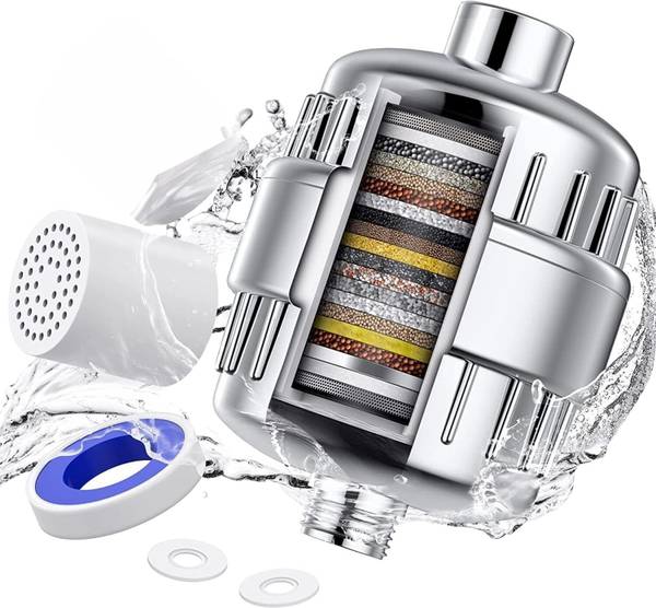 FLOWLET Shower Filter 15 Stage Reduces Dry Itchy Skin, Dandruff, Eczema | Hard Water Shower Head