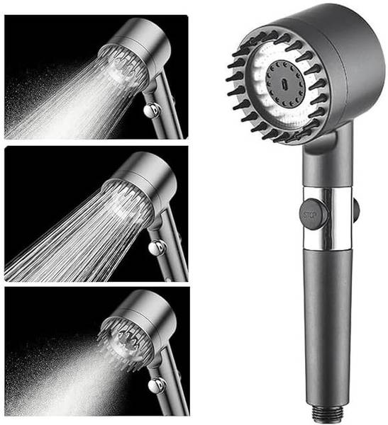 Fossa Snow Hand Shower with Filter, 3+1 Jet Types with Stop Function Grey Shower Head