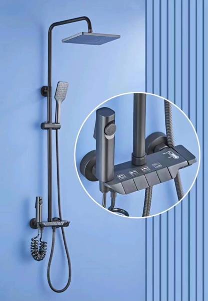 clayplus Thermostatic Shower Panel Shower Set with Head Shower/Hand Shower/Bidet Gun