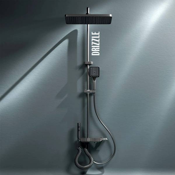 Ruhe Drizzle 4-in-1 Piano Overhead Shower Panel Includes Hand Shower & Health Faucet Shower Panel