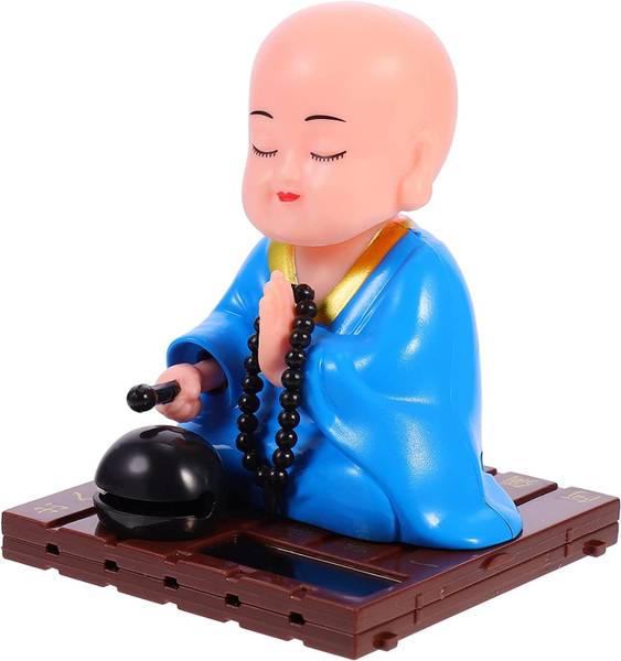 Mubco Little Buddha Monk Solar Powered Head Shaking Model | Figurine Toys Car & Home Decorative Showpiece - 9 cm