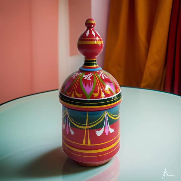 salvusappsolutions Decorative wooden sindoor Box for women's utilities and pooja (3x6.5 Inch) Decorative Showpiece - 16.5 cm