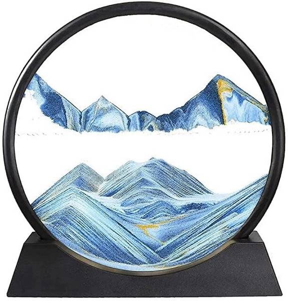 AweStuffs Moving Sand Art Picture Glass Liquid Painting 3D Natural Landscape showpieces Decorative Showpiece - 20 cm