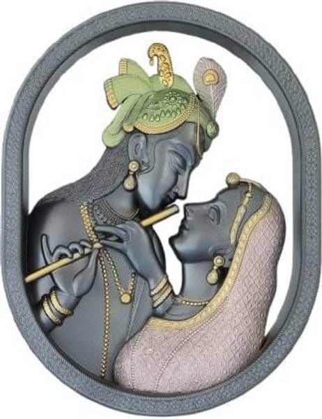 Shilp Kala Radha Krishna Religious Idol & Figurine Frame Decorative Showpiece - 30 cm