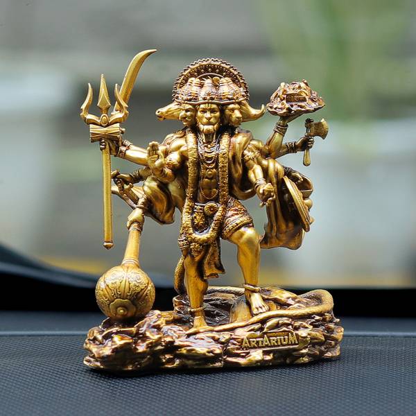 ARTARIUM Panchmukhi Hanuman Ji Standing Statue Panchmukhi Hanuman Ji Murti For Pooja Decorative Showpiece - 8.89 cm