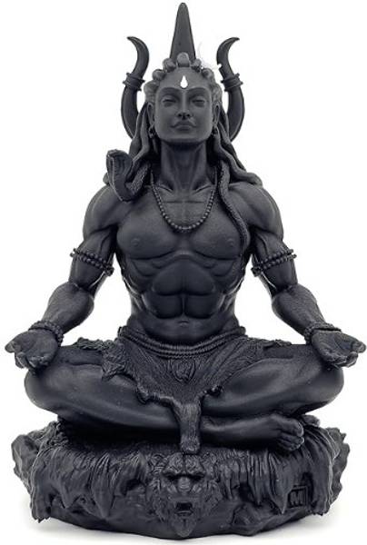 SSCollection Car Dashboard Ornament, Shiva and Shakti Statues, Hindu Deity Idols Decorative Showpiece - 8.2 cm