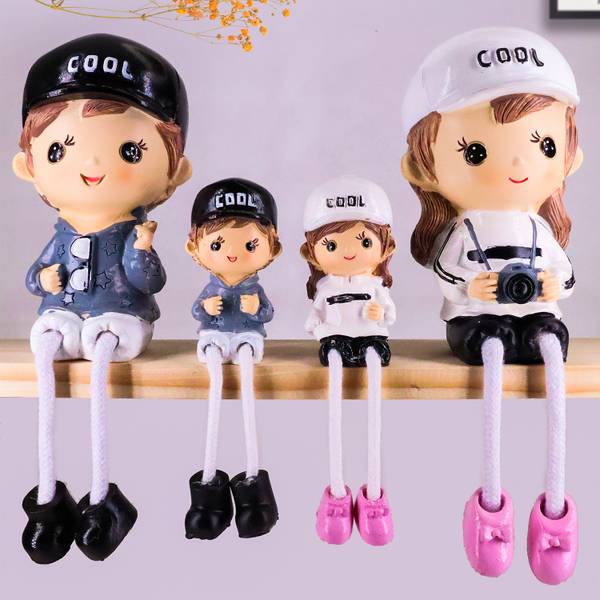 BLISSFUL Cool Family Gift, Unique Hanging Legs Statues Miniature Figurine Valentines Home Decorative Showpiece - 12 cm