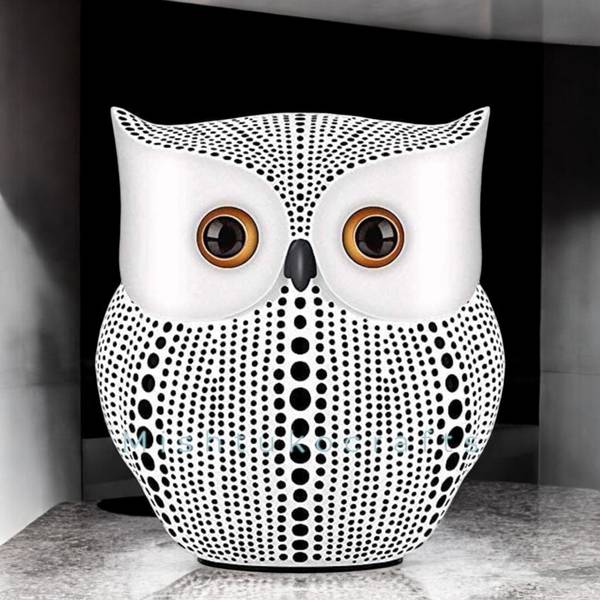 Mishtukocrafts White Lucky Owl for Good Luck,TableTop,LivingRoom,Bedroom,Office Decorative Showpiece - 7.5 cm
