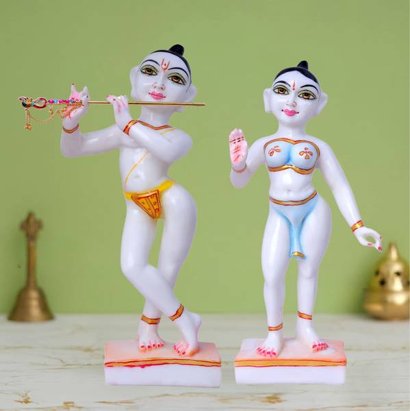 GW Creations Radha Krishna Exquisite Marble Statues, Murtis, for Home Dcor & pooja rooms Decorative Showpiece - 37 cm